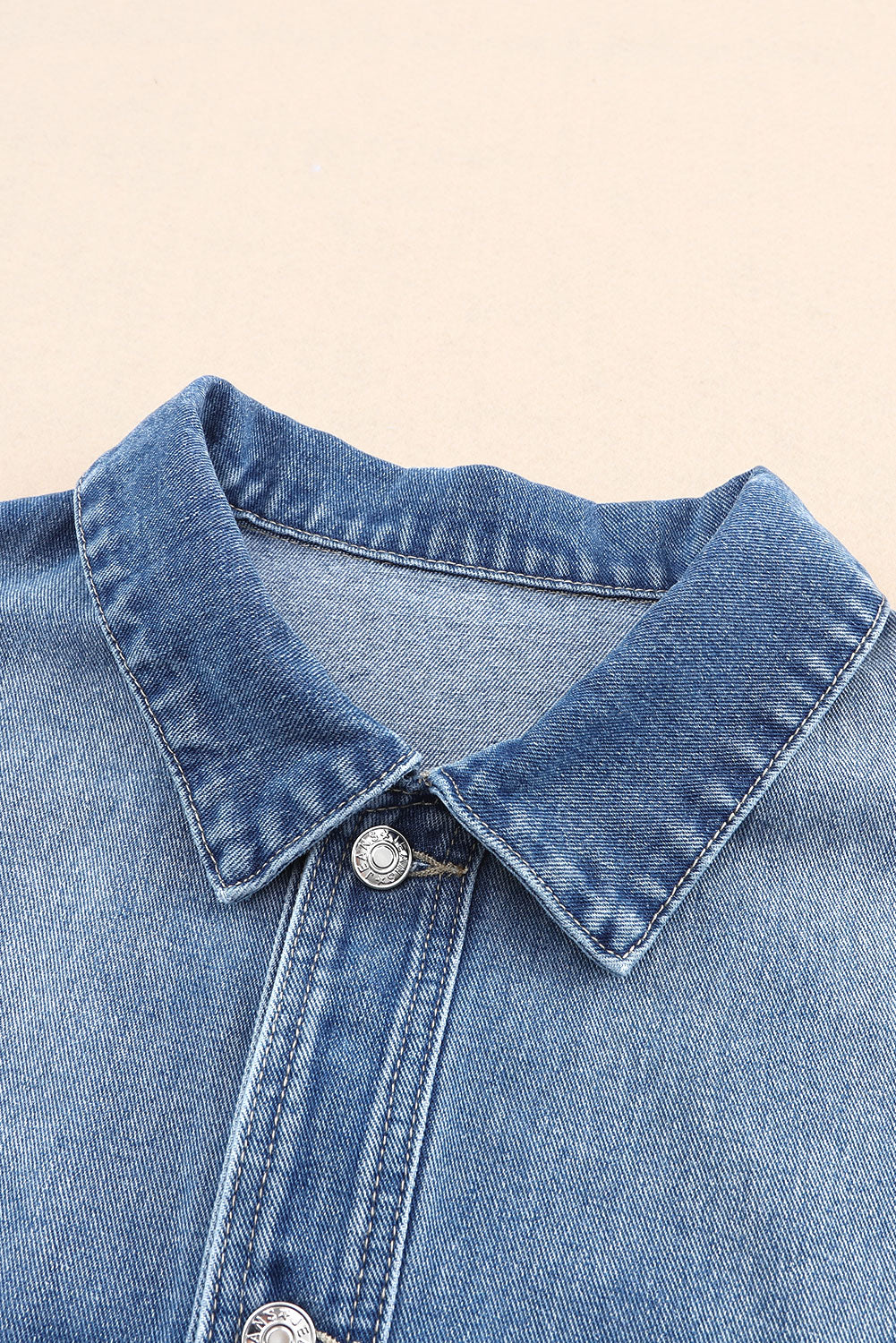 Collared Button Up Denim Jacket