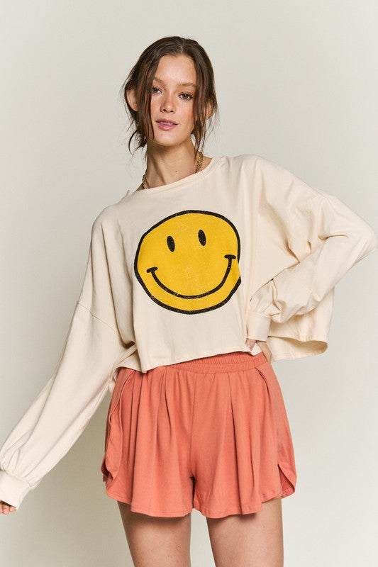 Smiley Face Crop T-Shirt