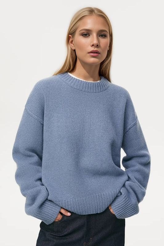 Basic Bae Crewneck Dropped Shoulder Sweater