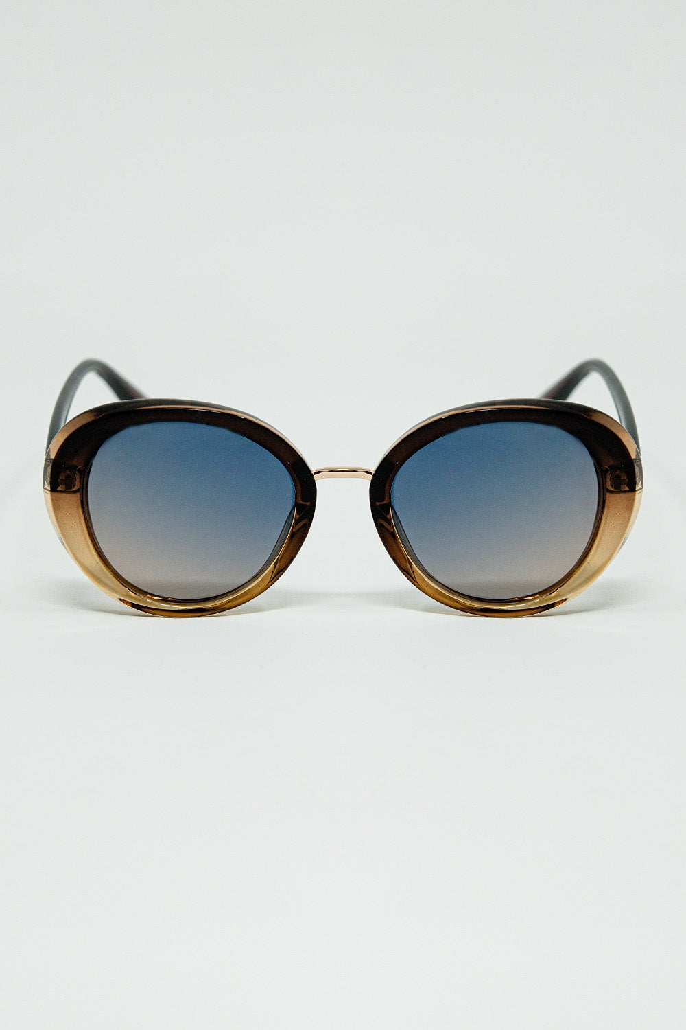 Q2 Golden Sunset Spot Oval Shaped Sunglasses