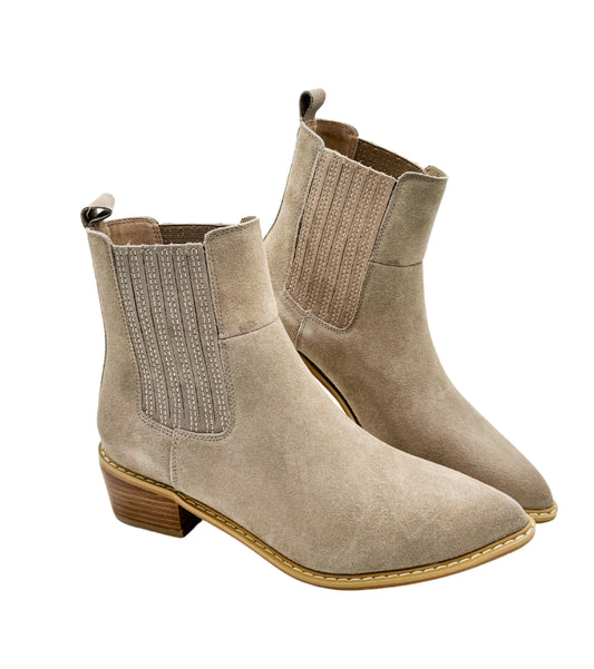 Leonor Suede Ankle Boot in Taupe