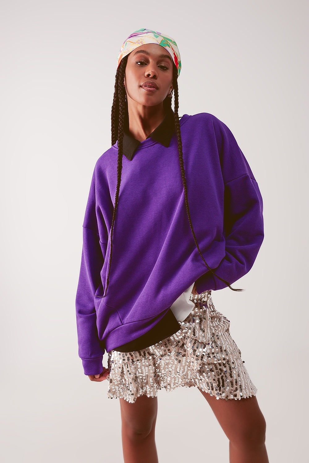 Q2 Oversized sweatshirt in purple