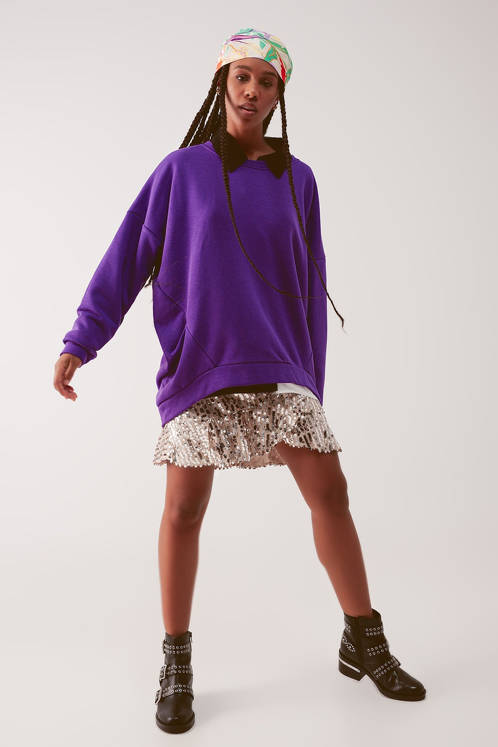 Oversized Sweatshirt in Purple