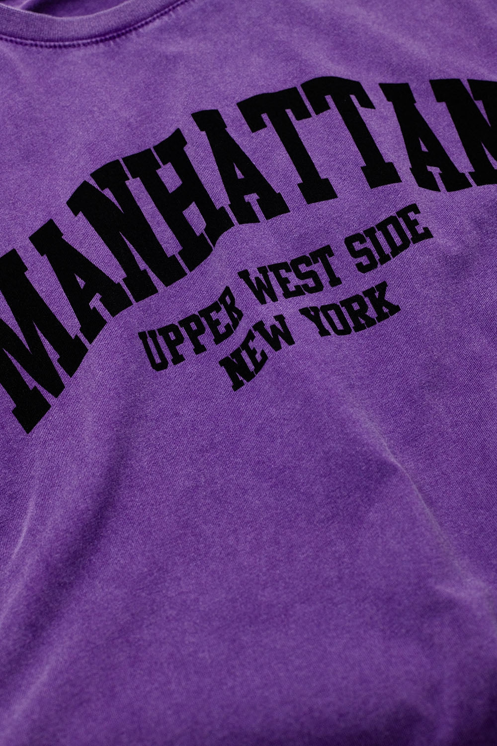 Purple Relaxed T-shirt with Manhattan Text