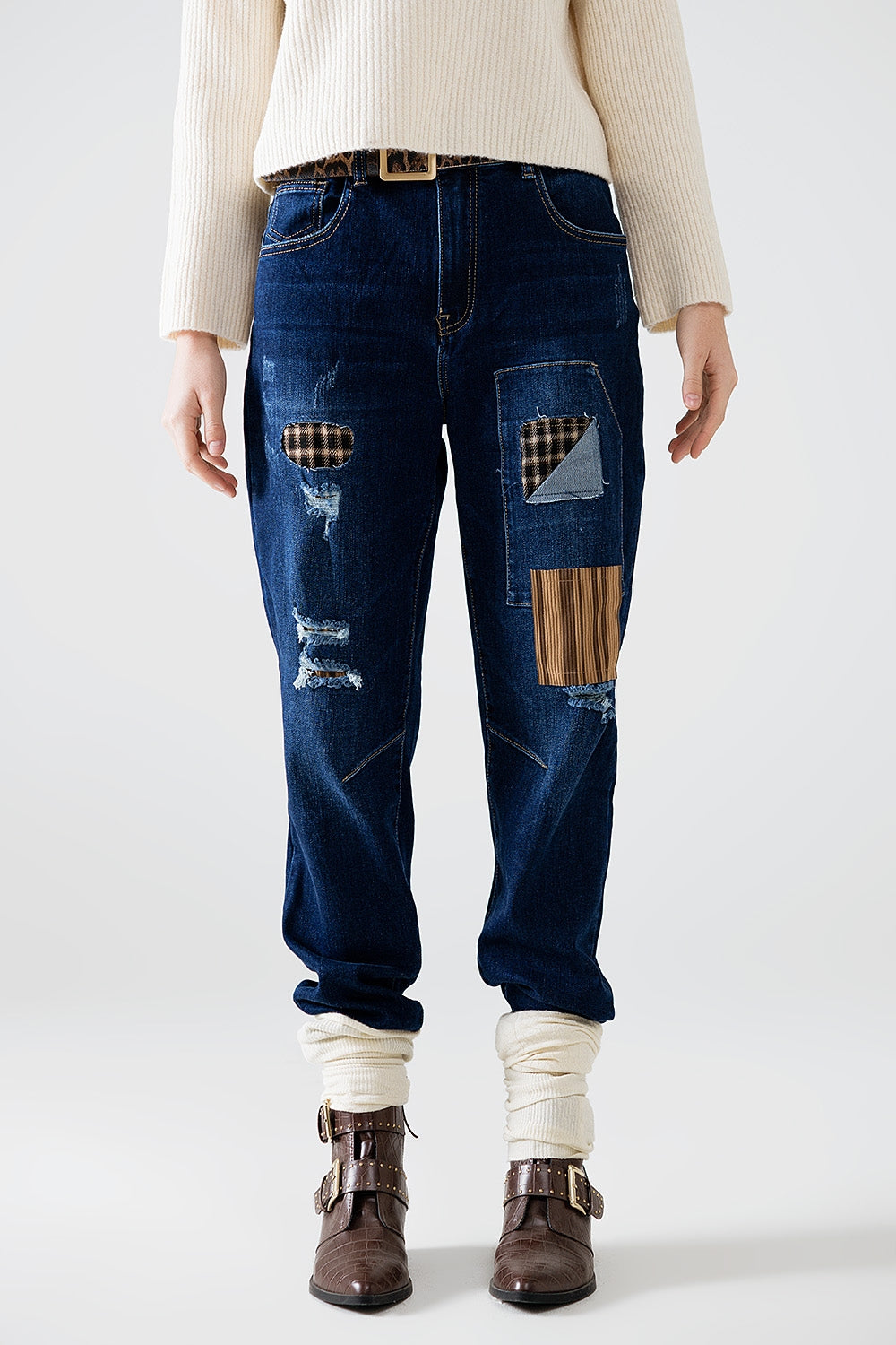 Relaxed Denim with Patches