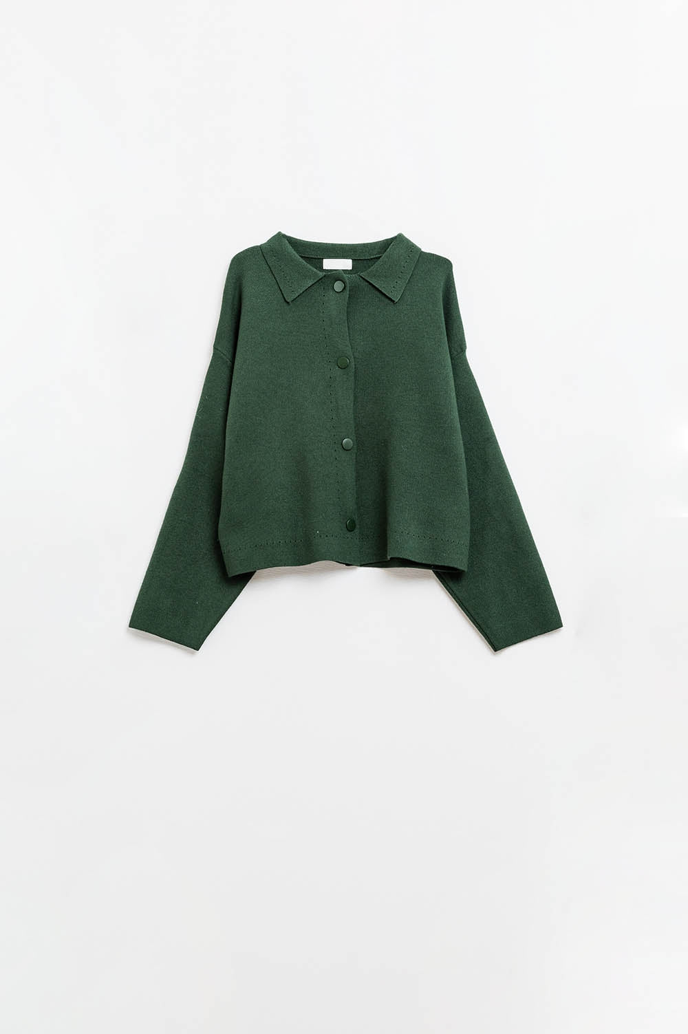 Q2 Relaxed high quality knitted Cardigan in Emerald Green