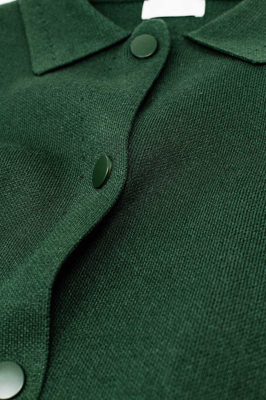 Relaxed High Quality Knitted Cardigan in Emerald Green