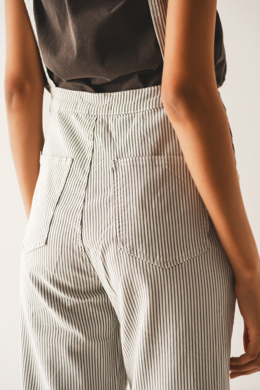 Salopette Jumpsuit in Grey Stripes