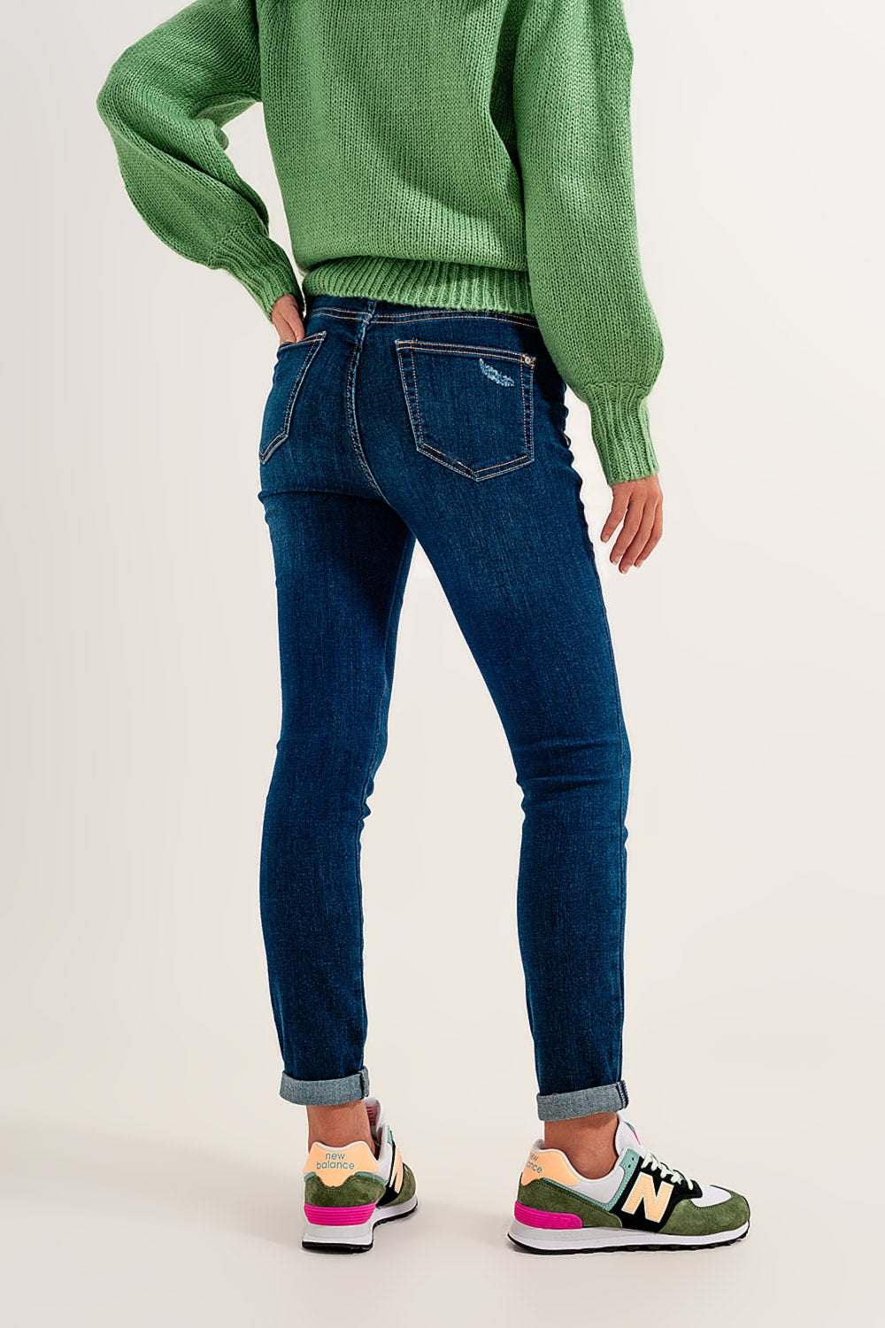 Skinny Jeans with Stretch in Medium Blue