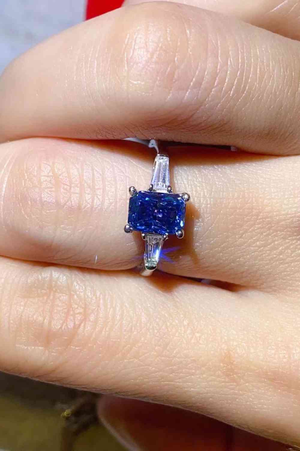 Mystic Melody 1 Carat Blue Moissanite Ring