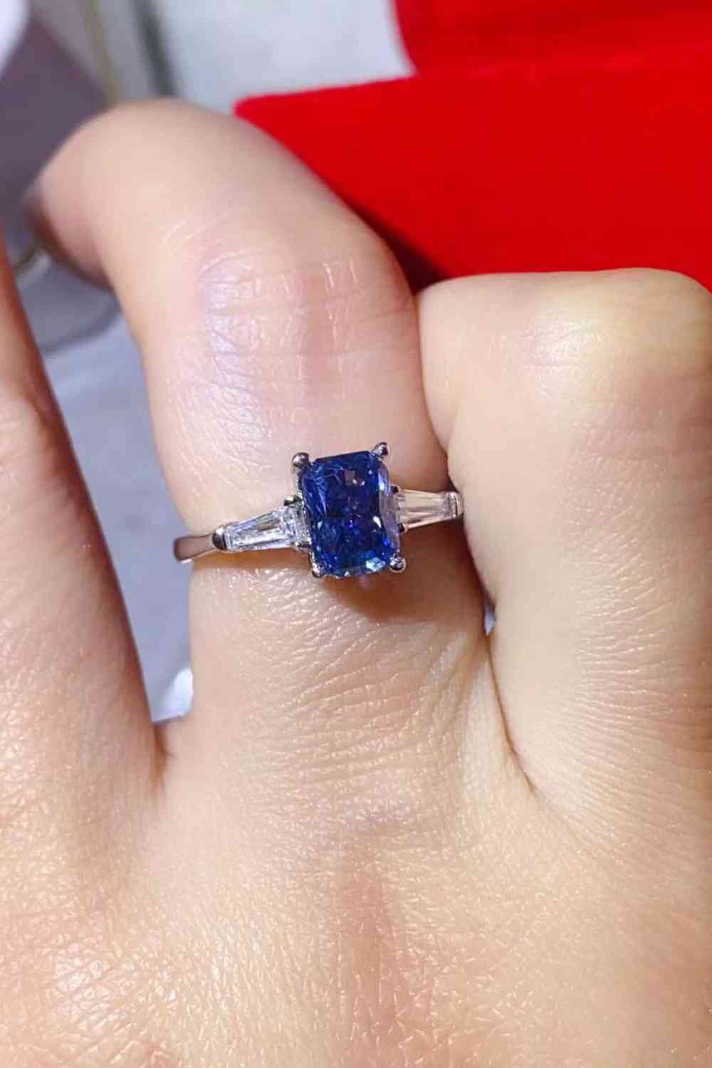 Mystic Melody 1 Carat Blue Moissanite Ring