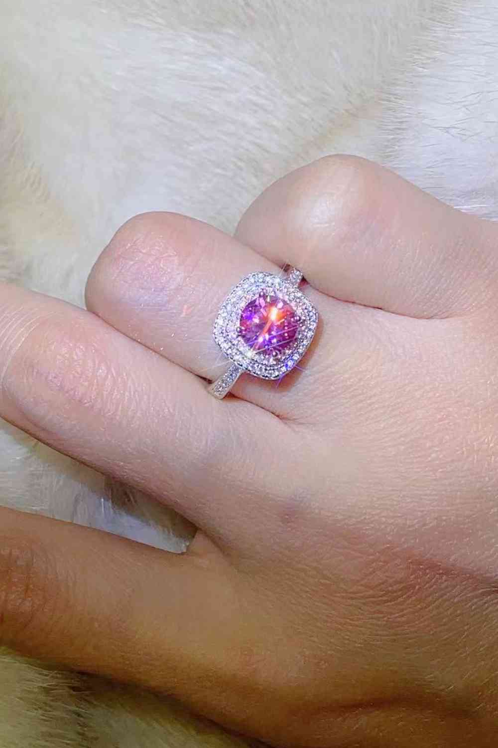 Delicate Dreams 1 Carat Pink Moissanite Ring