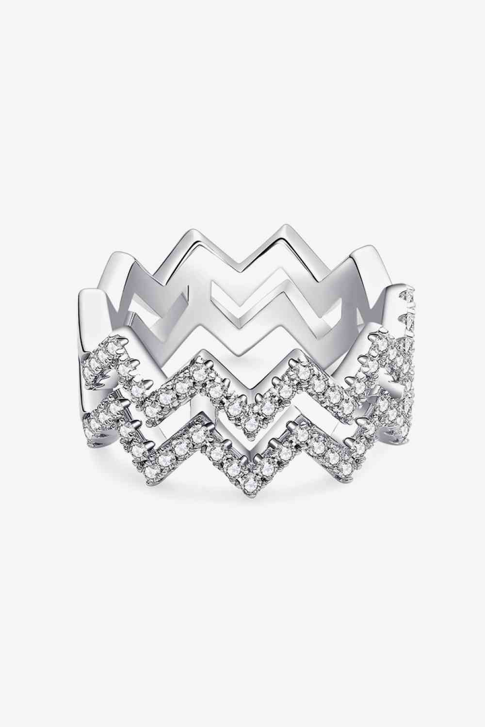 Sparkle Moissanite Zigzag Rings