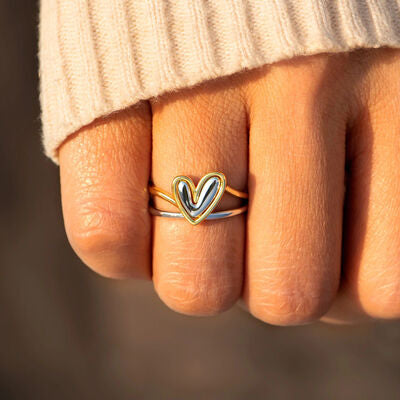 Heart Shape 2-in-1 Connected Ring