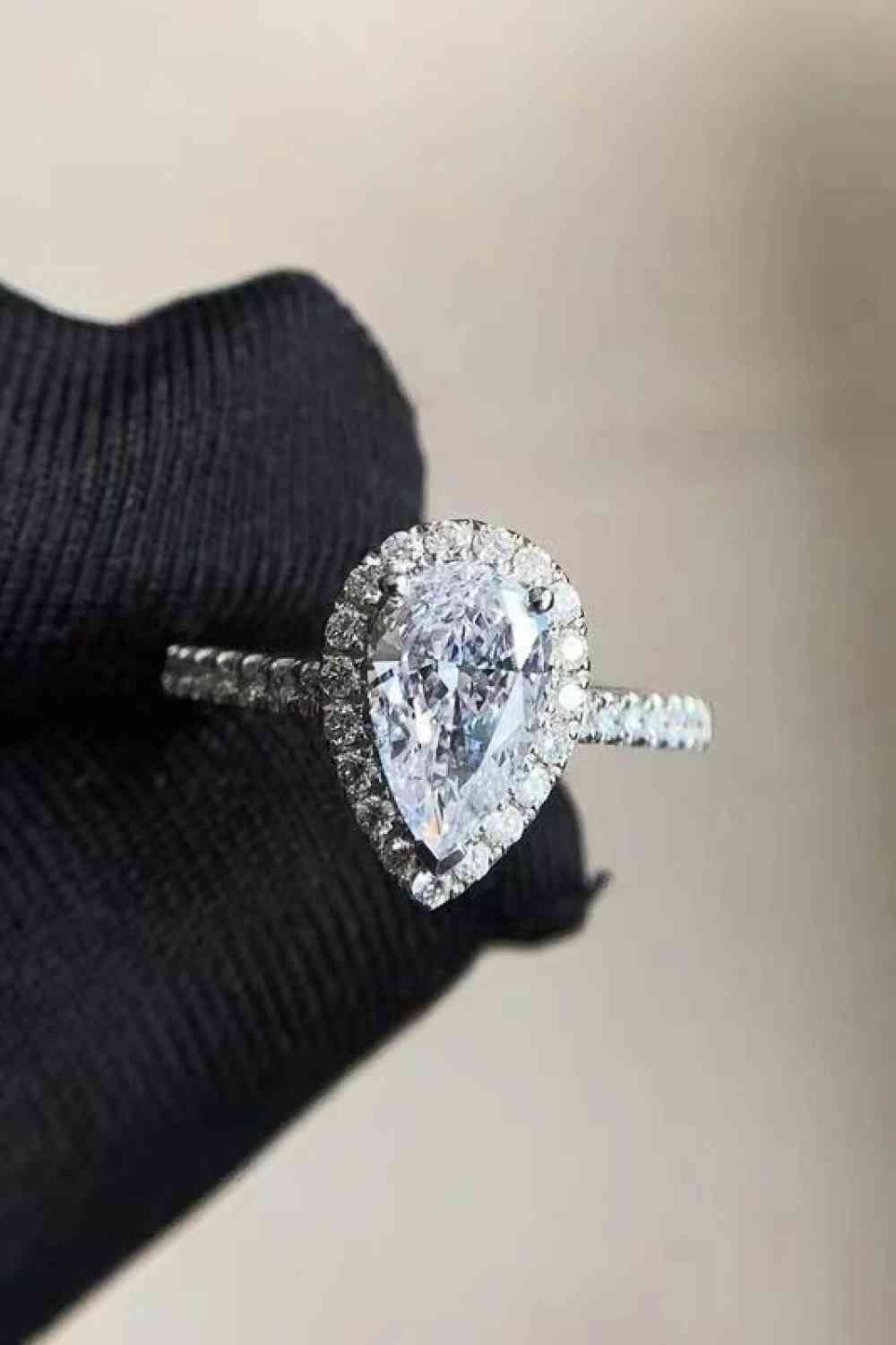 Teardrop Cluster 2 Carat Moissanite Ring