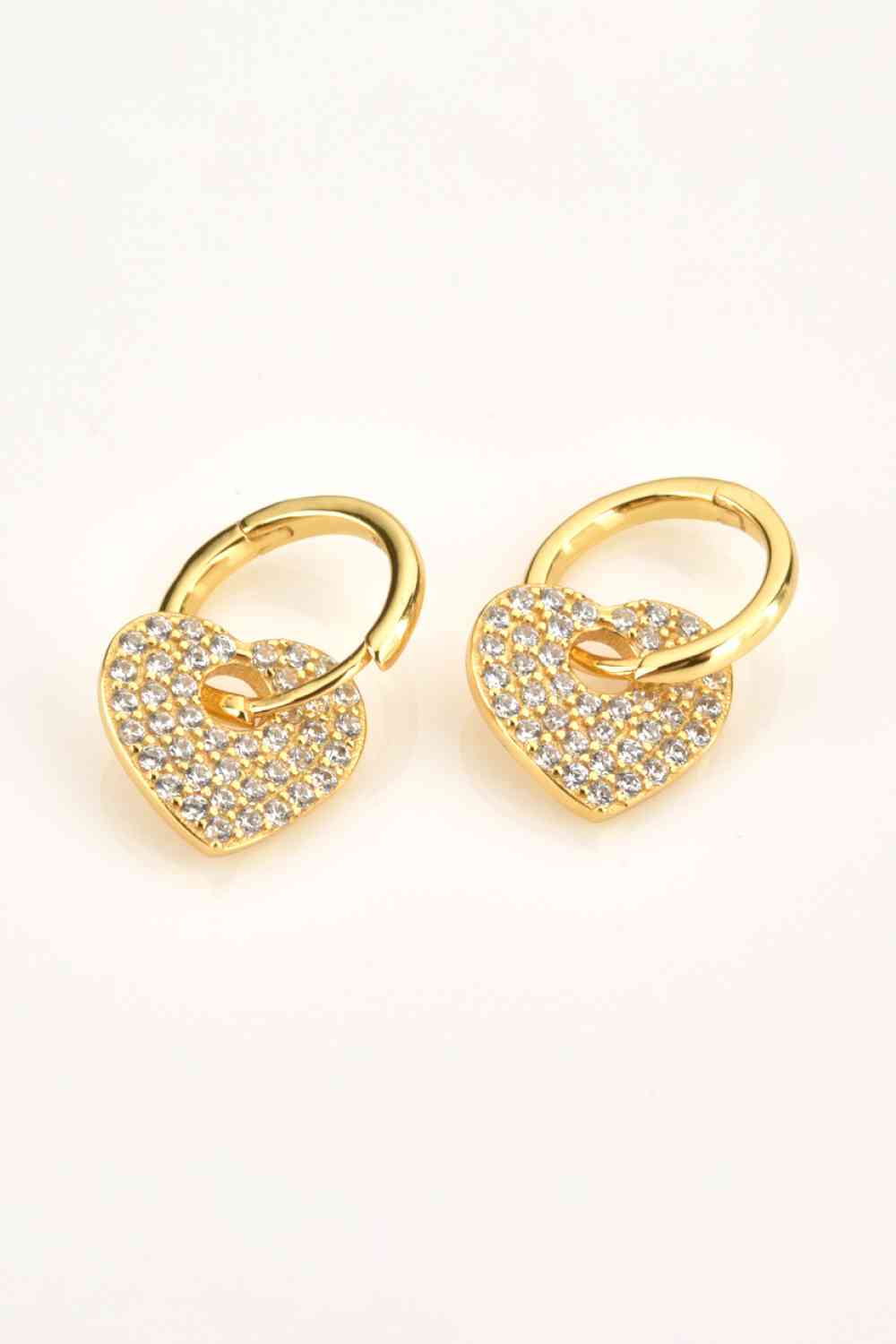 Heart Drop Huggie Earrings