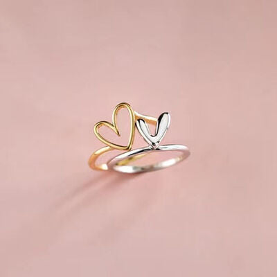 Heart Shape 2-in-1 Connected Ring