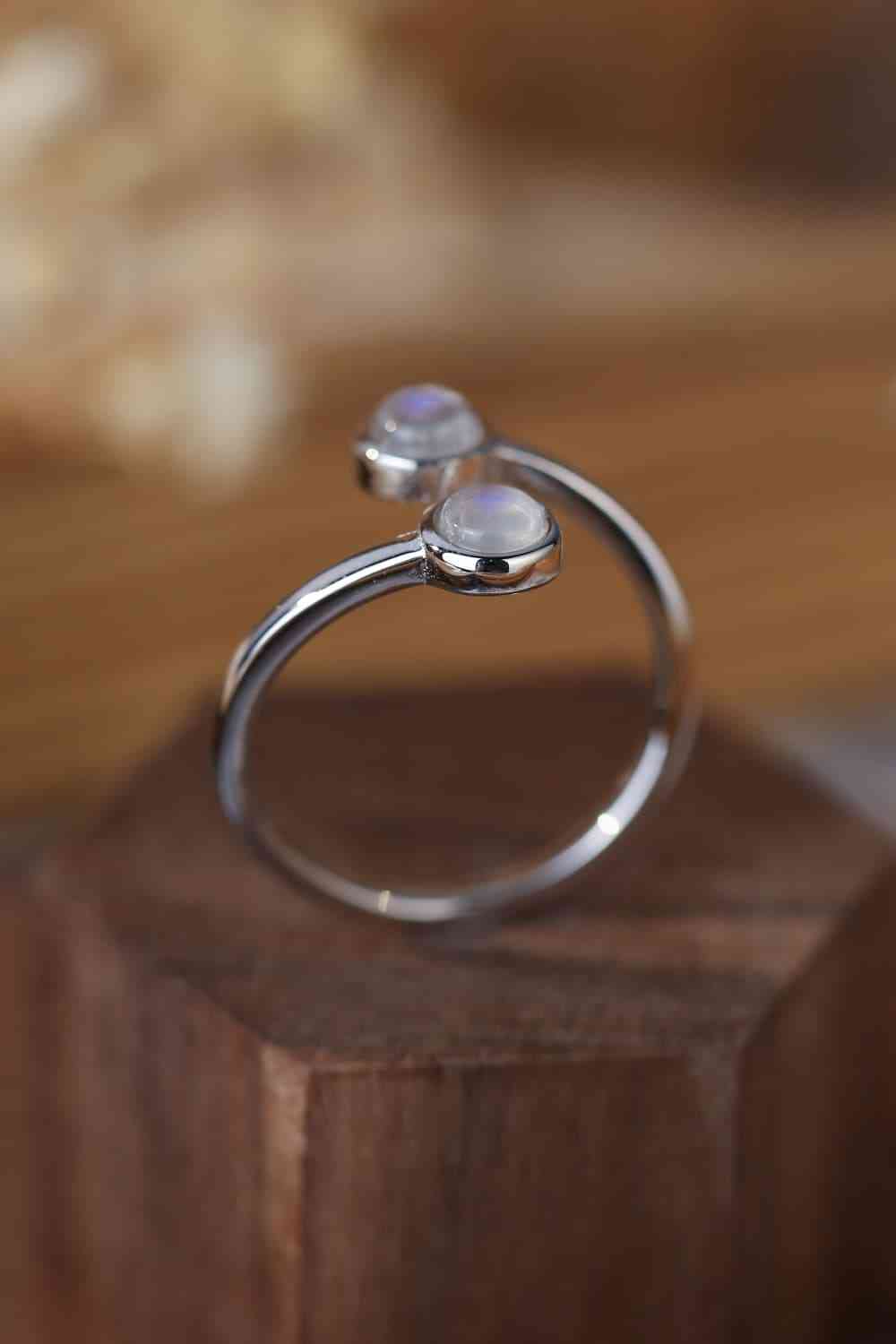 Simple Toi Et Moi Moonstone Ring