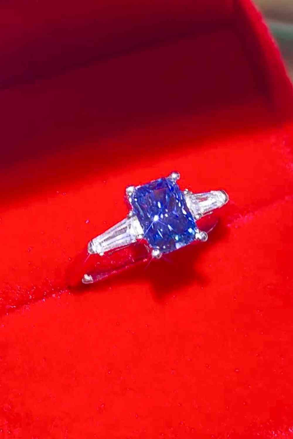 Mystic Melody 1 Carat Blue Moissanite Ring