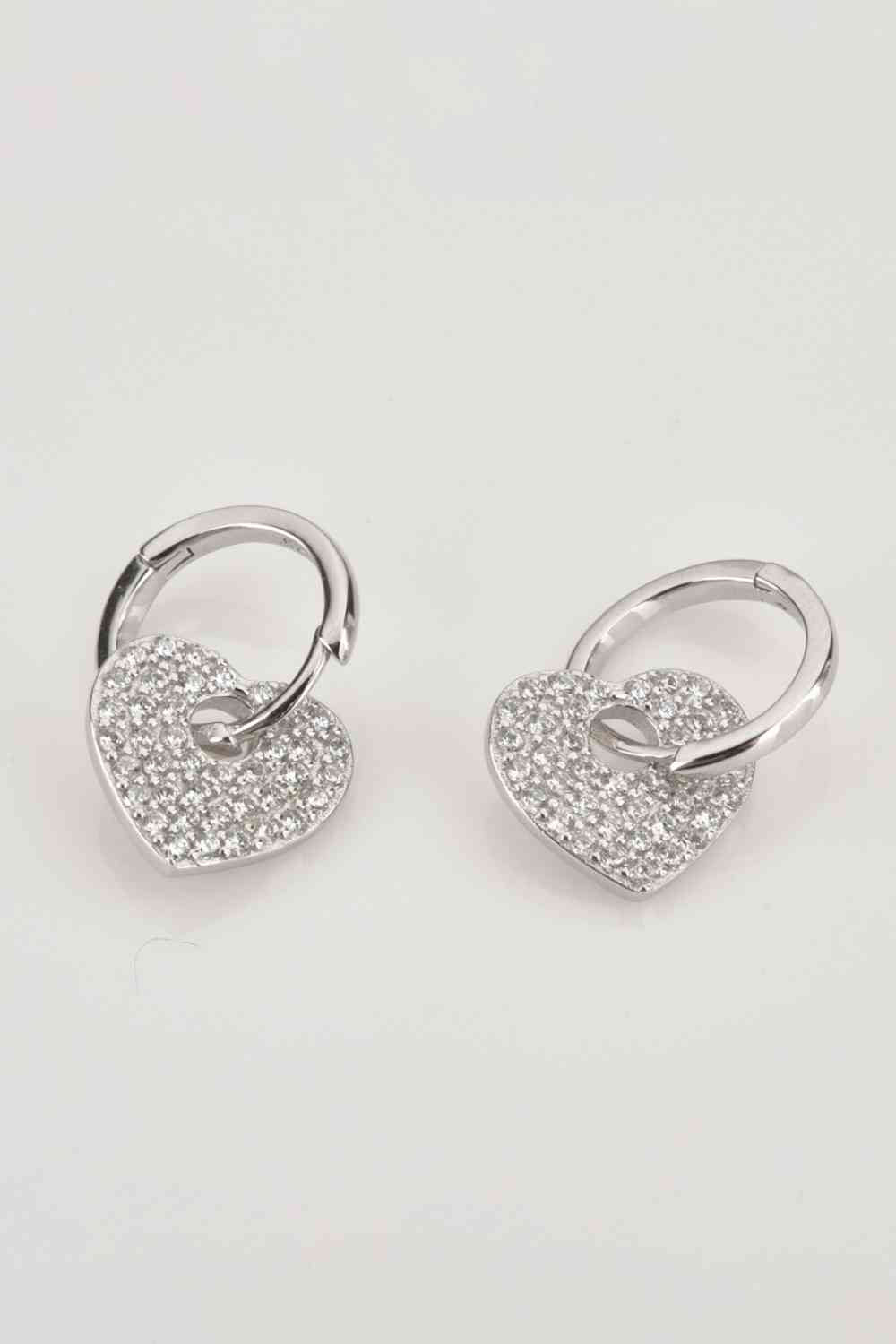 Heart Drop Huggie Earrings