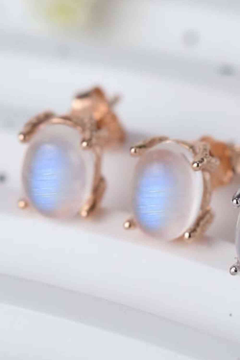 Serene Natural Moonstone Stud Earrings