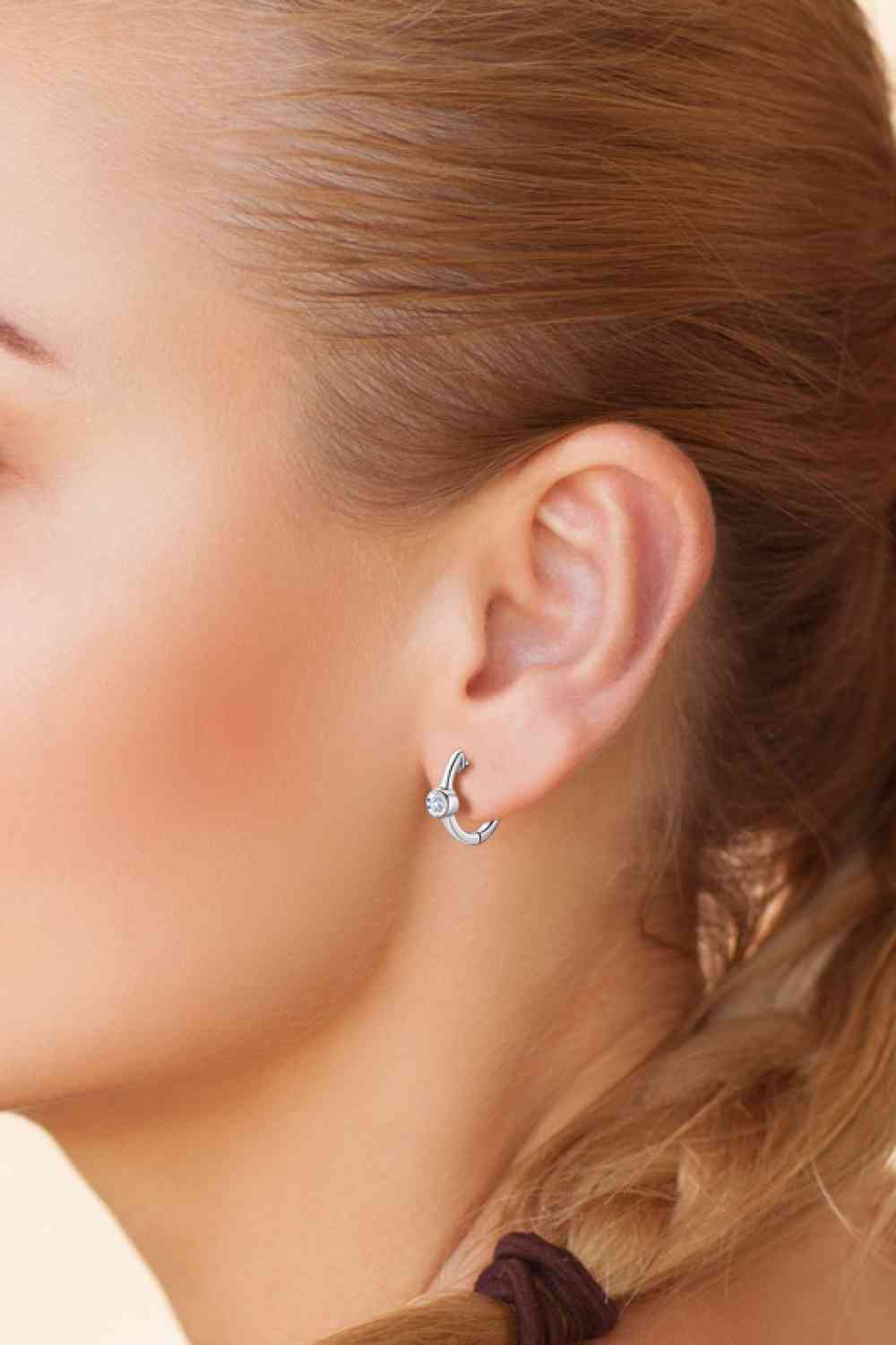 Moonlight Moissanite Huggie Earrings