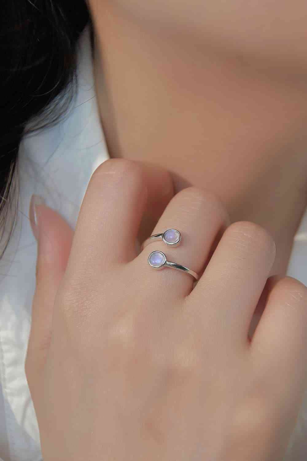 Simple Toi Et Moi Moonstone Ring