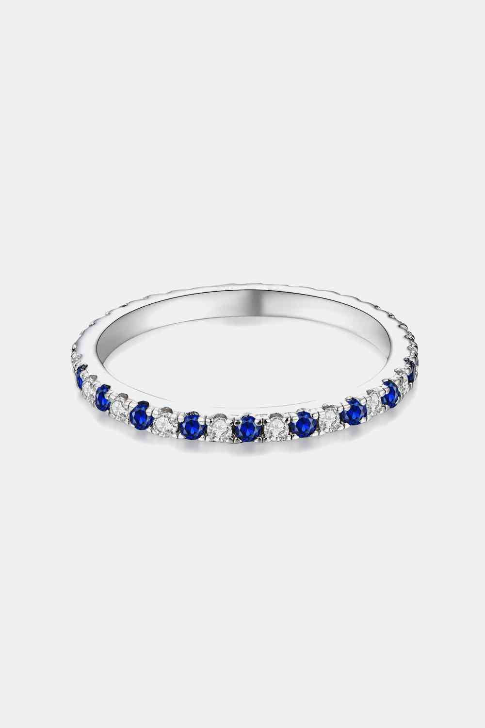 Elegant Moissanite Lab-Grown Sapphire Ring