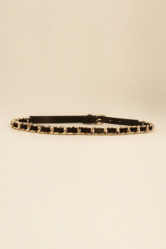 PU Chain Skinny Belt