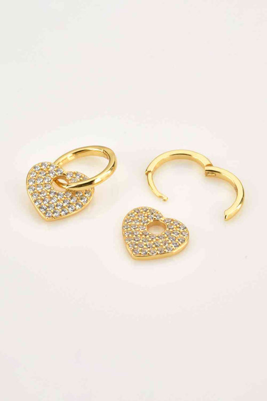 Heart Drop Huggie Earrings