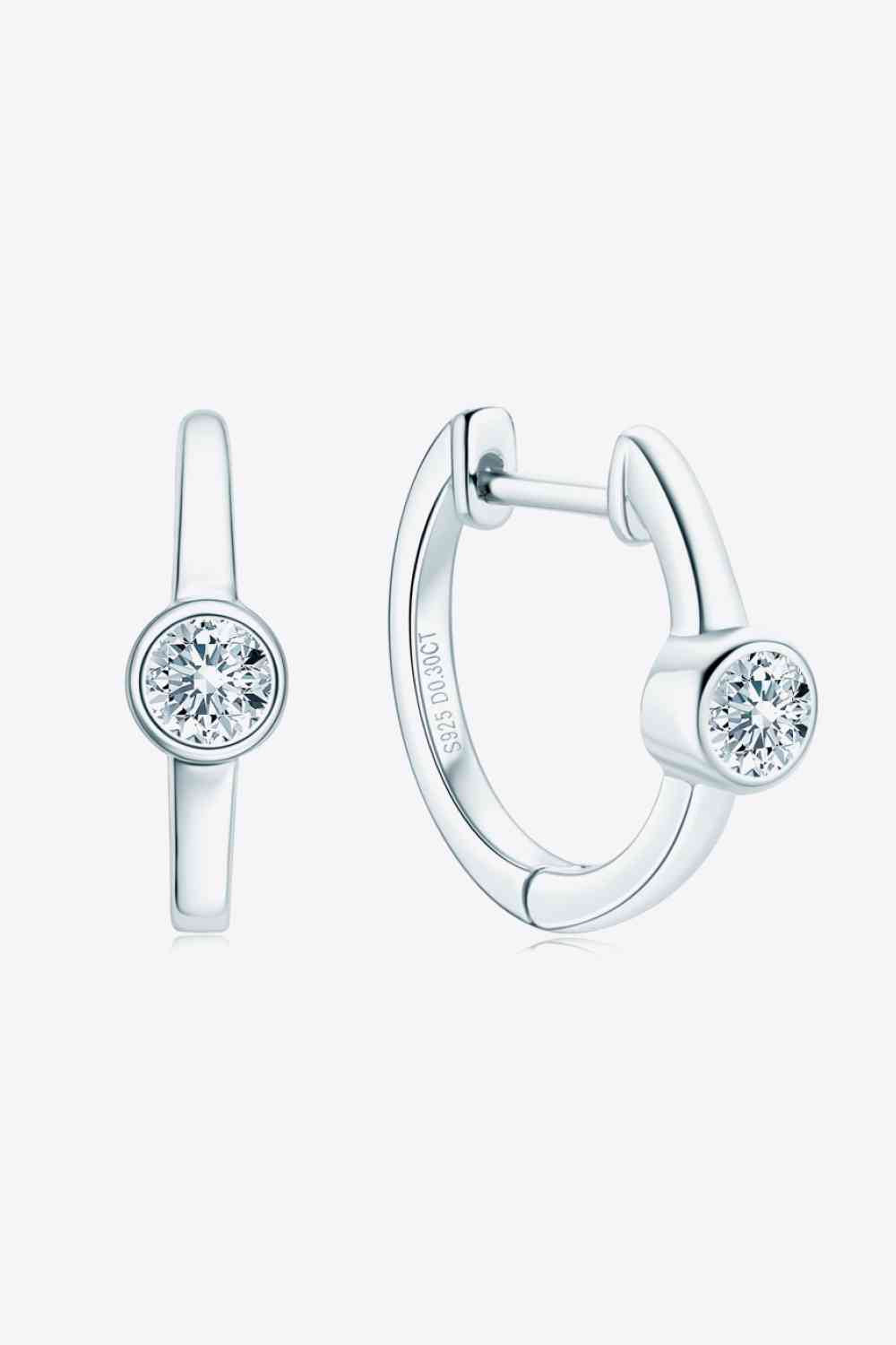 Moonlight Moissanite Huggie Earrings