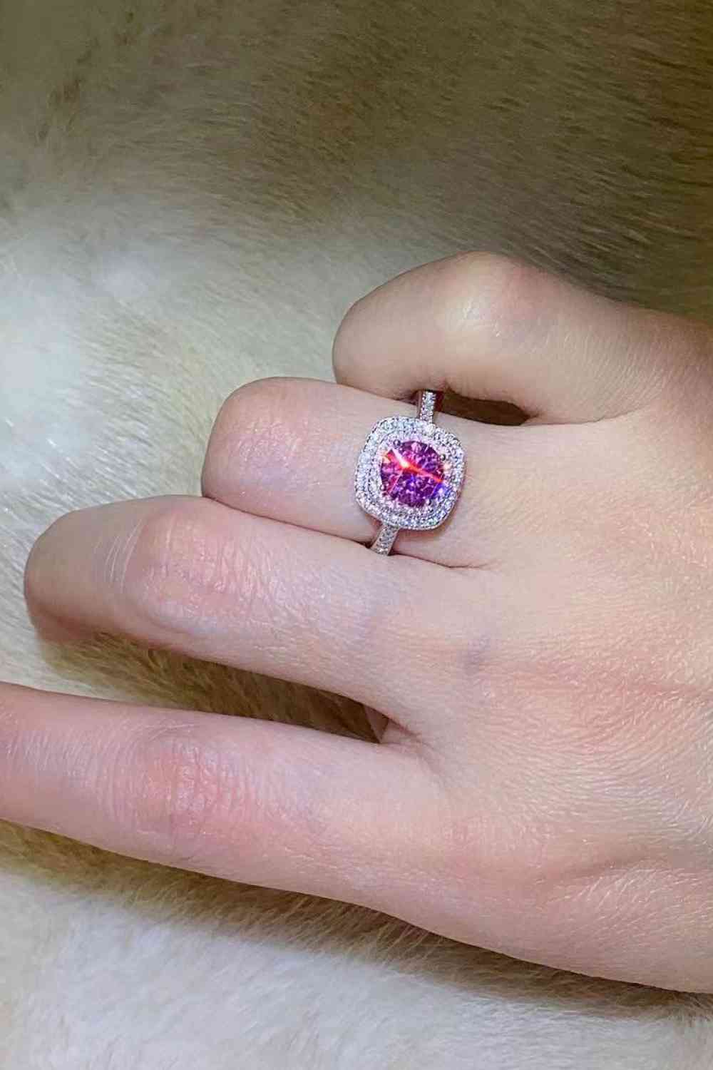 Delicate Dreams 1 Carat Pink Moissanite Ring