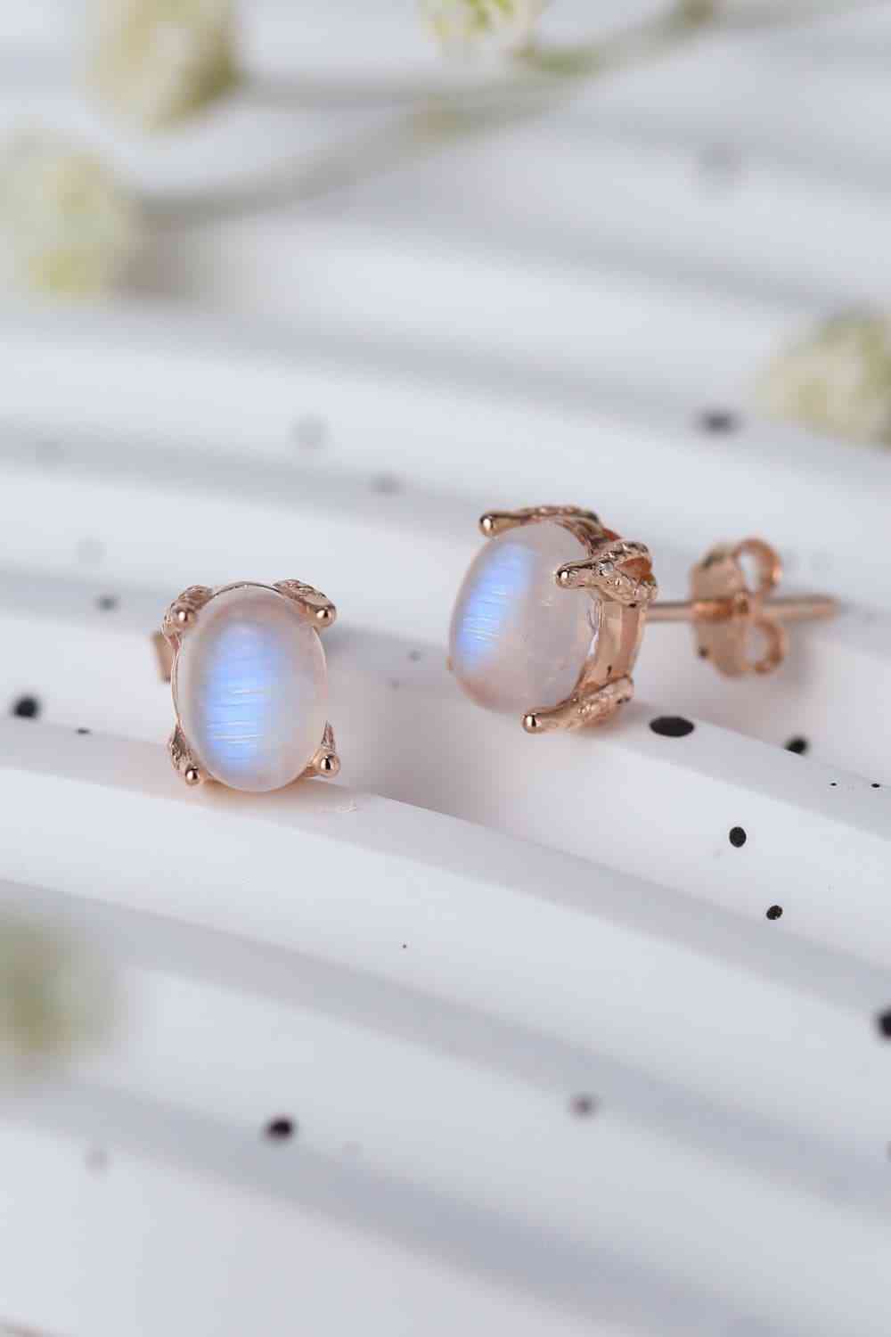 Serene Natural Moonstone Stud Earrings