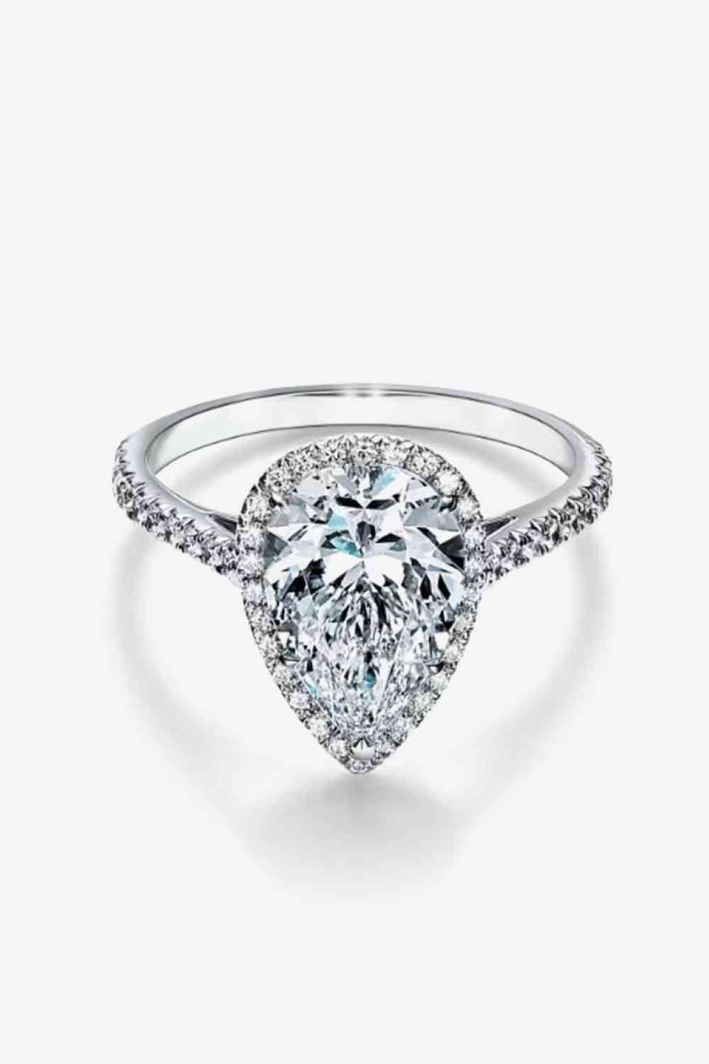 Teardrop Cluster 2 Carat Moissanite Ring