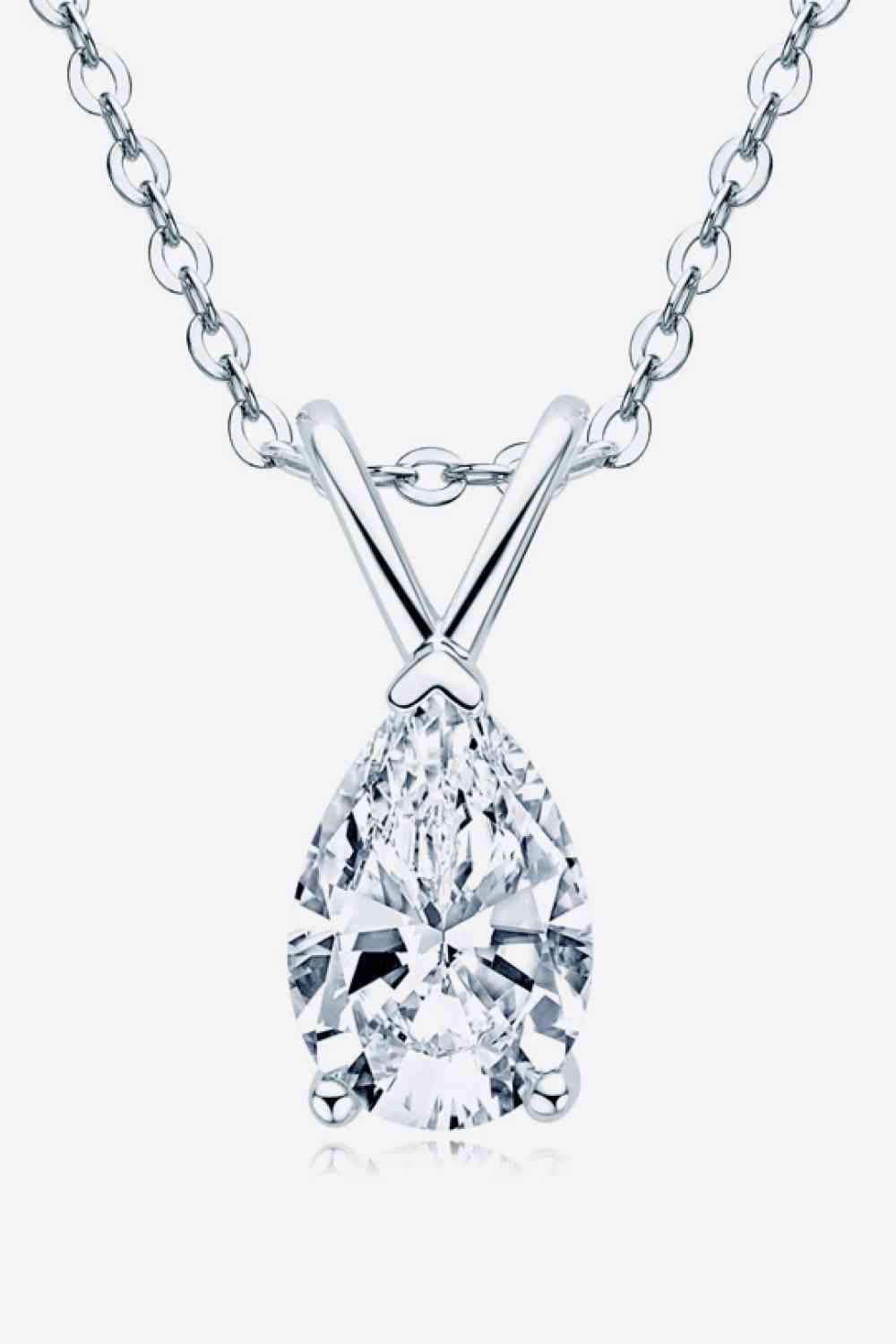 Lovely Teardrop 1.5 Carat Moissanite Necklace