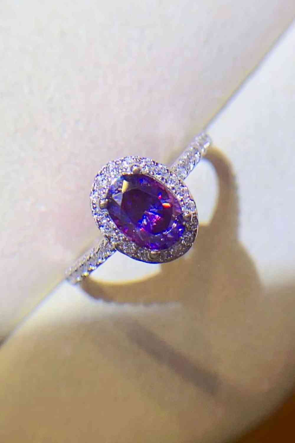 Effortless Elegance 1 Carat Purple Moissanite Ring