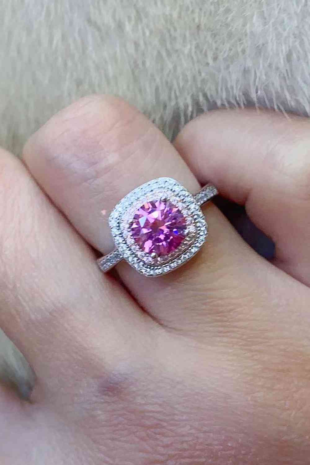 Delicate Dreams 1 Carat Pink Moissanite Ring