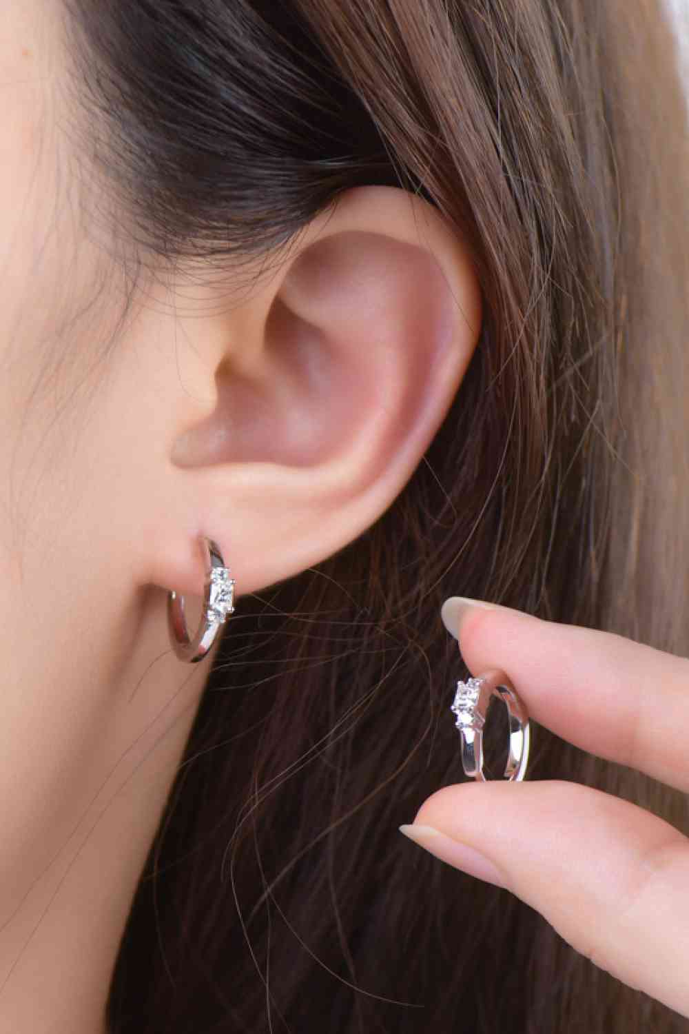 Casual Brilliance Moissanite Huggie Earrings