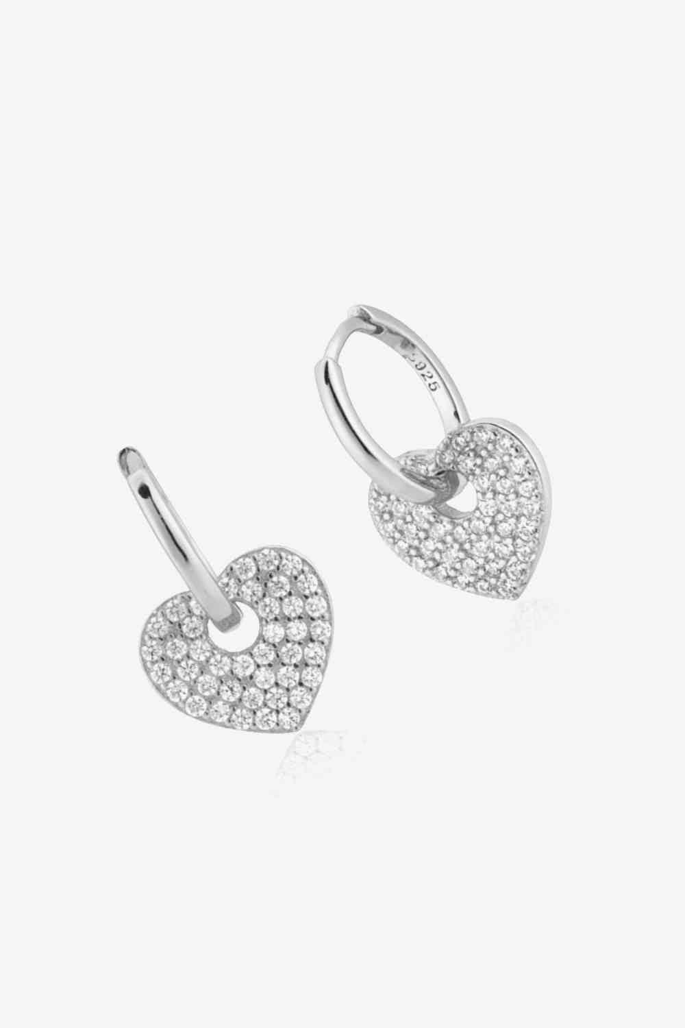 Heart Drop Huggie Earrings