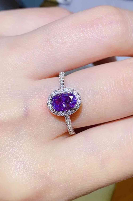 Effortless Elegance 1 Carat Purple Moissanite Ring