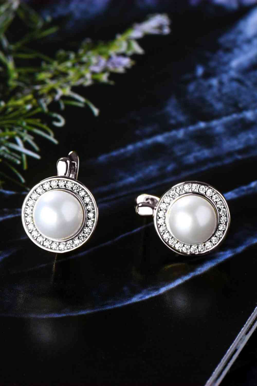 Radiant Moissanite and Pearl Earrings