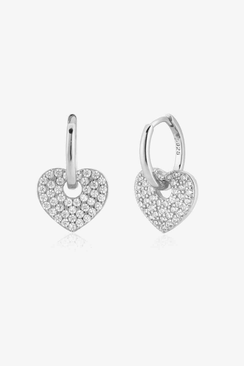 Heart Drop Huggie Earrings