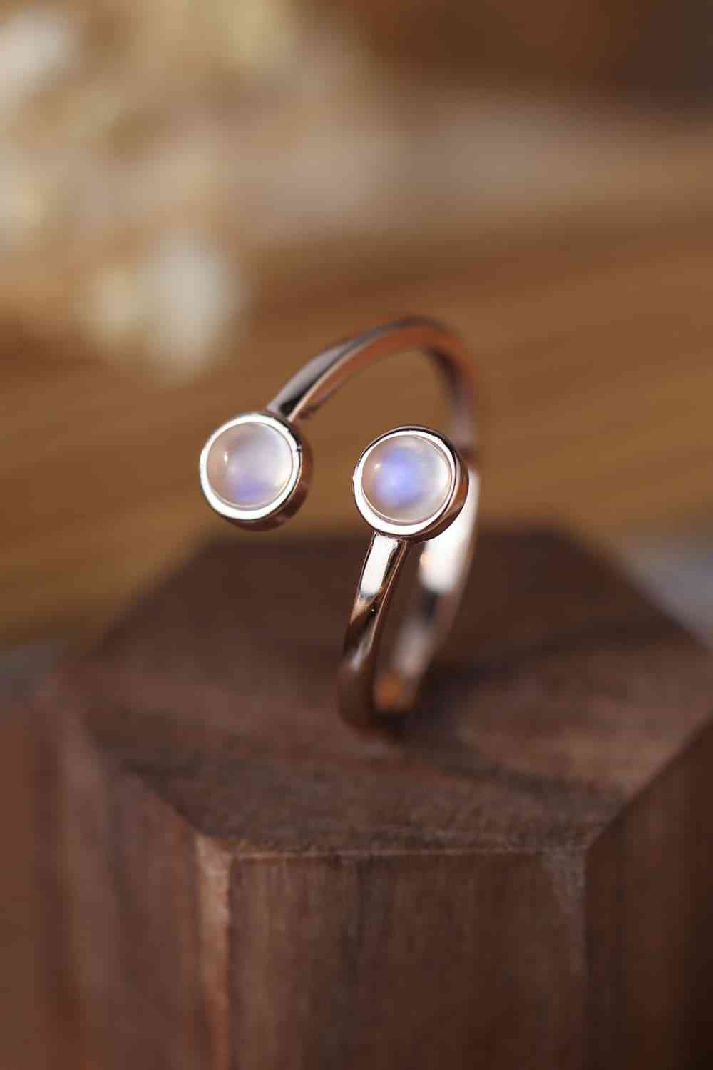 Simple Toi Et Moi Moonstone Ring