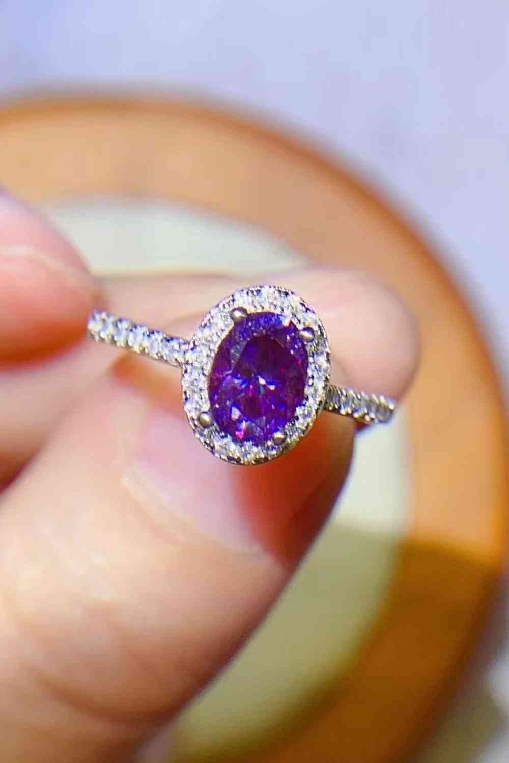 Effortless Elegance 1 Carat Purple Moissanite Ring