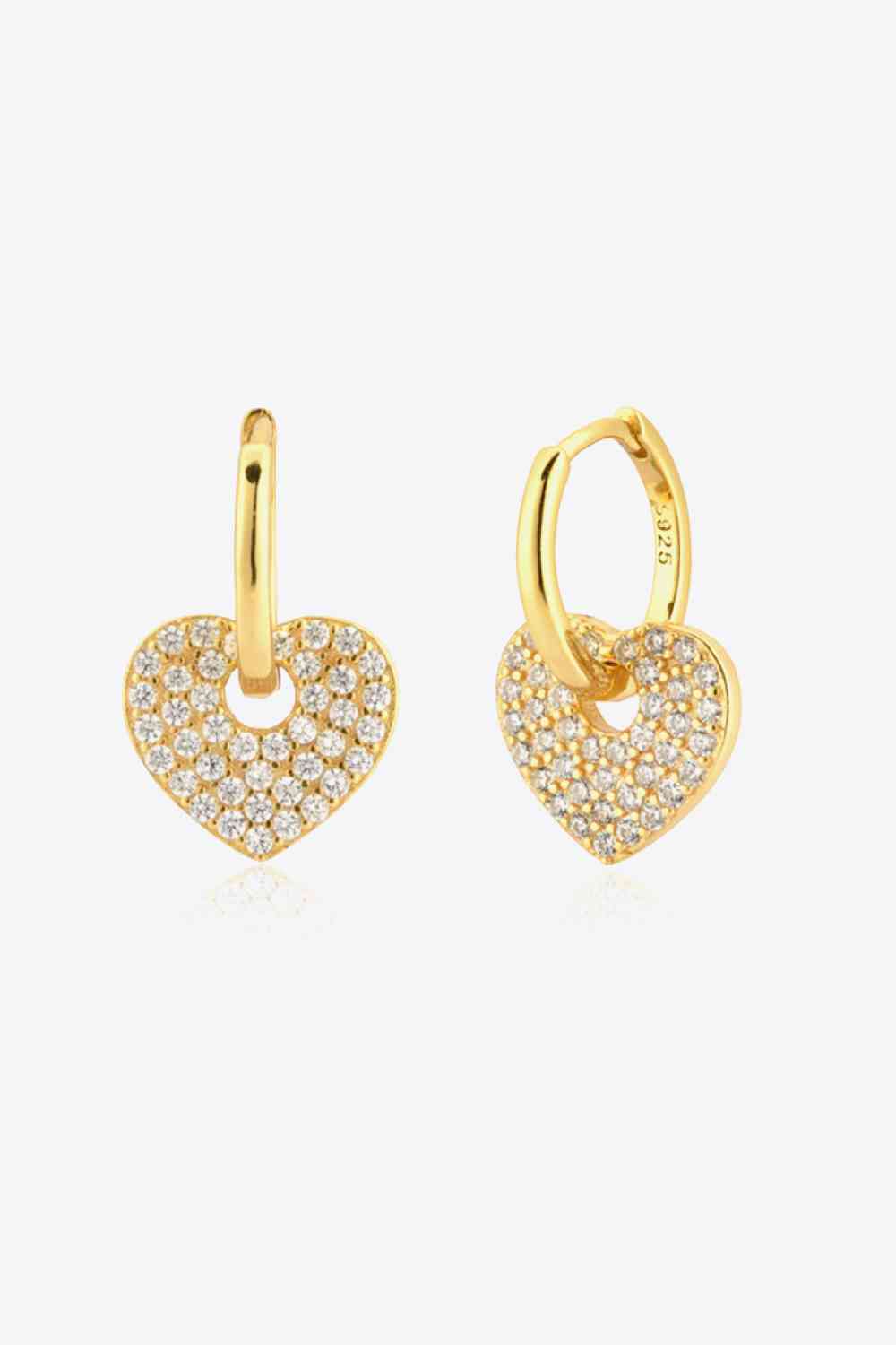 Heart Drop Huggie Earrings