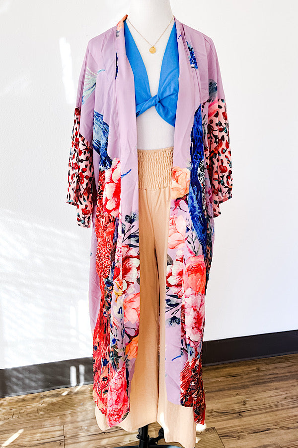 Paradise Floral Multi Print Kimono