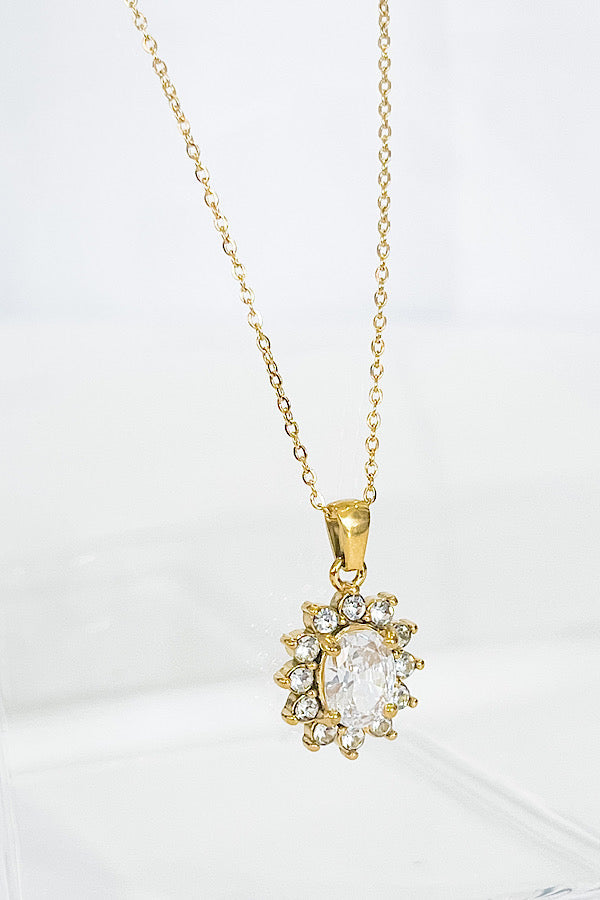 White Sunburst Necklace