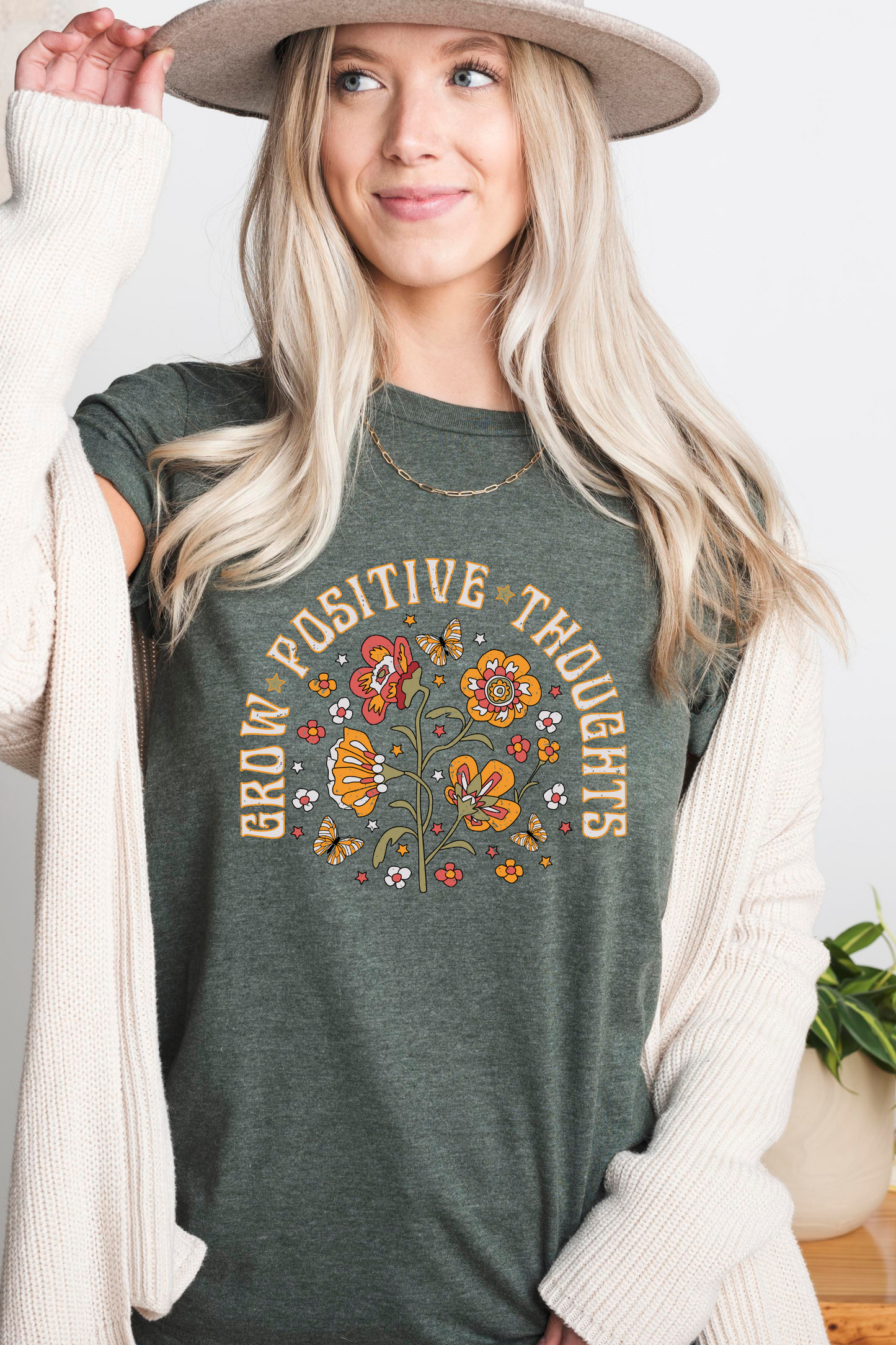 Grow Positive Thoughts Bella Canvas Tee