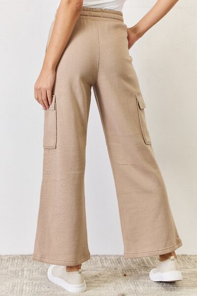 High Waist Cargo Wide Leg Pants in Sand