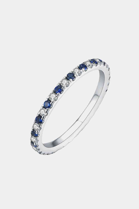 Elegant Moissanite Lab-Grown Sapphire Ring